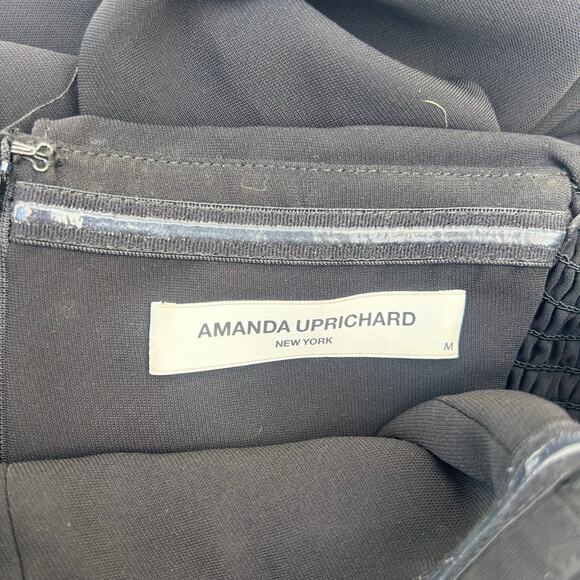 Amanda Uprichard Overlay Strapless Maxi Dress Black Gown Formal Long Medium - Picture 6 of 12